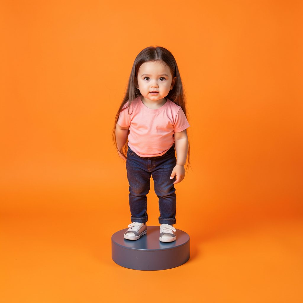 Studio portrait of a female vocalist in soft light, warm neutral tones